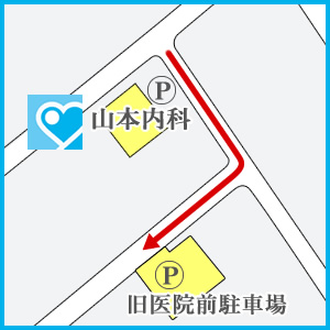 旧医院前駐車場の地図